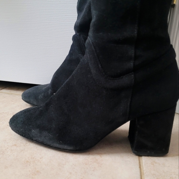 Zara TRF Chunky Heeled OTK Boots - Picture 5 of 12